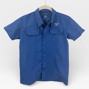 Boy Scouts of America Uniform Shirt Youth Medium Blue Short Sleeve BSA Wicking